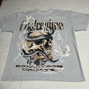 Civil Regime Men's Edgy Graphic Tee in Light Blue